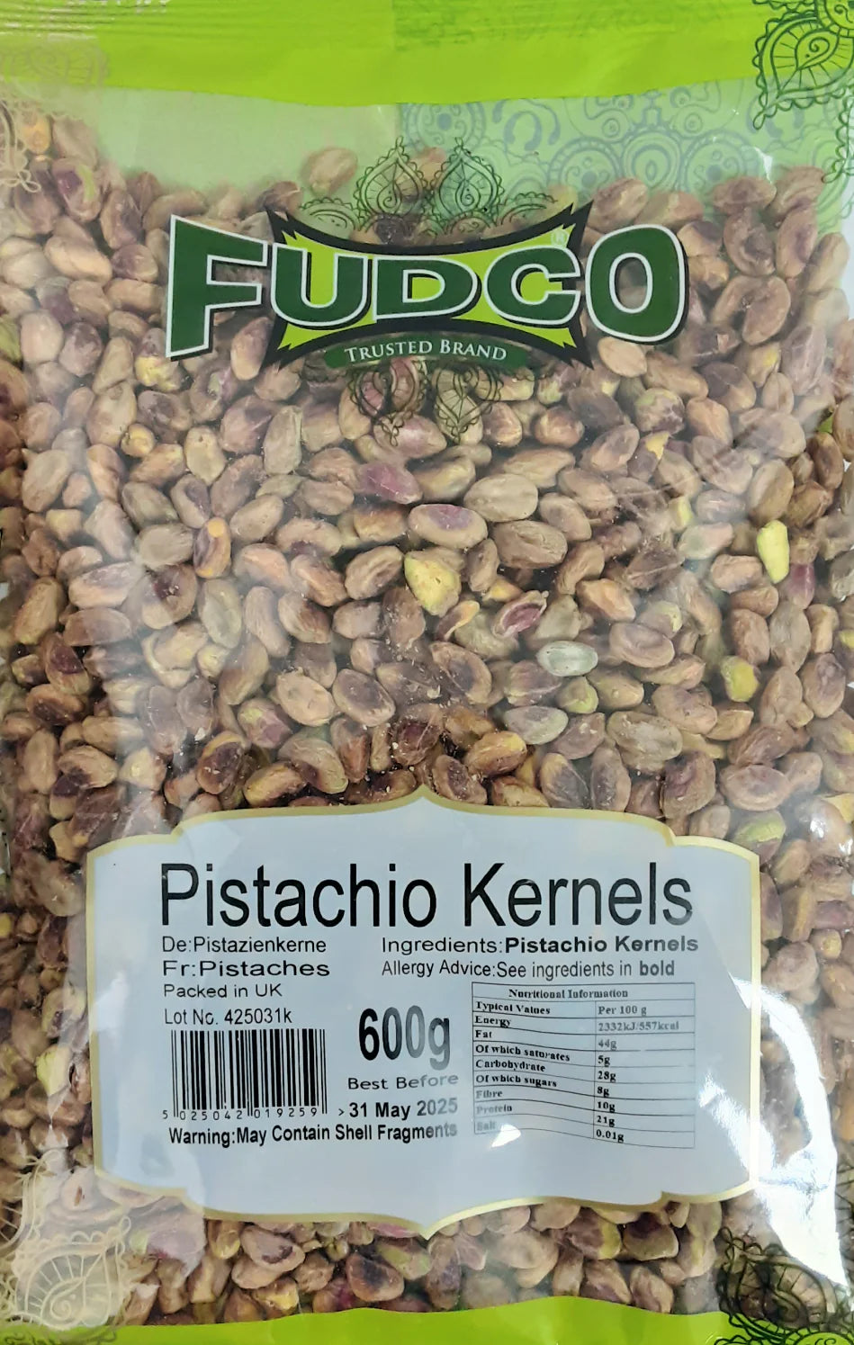Fudco Pistachio Kernels 600g