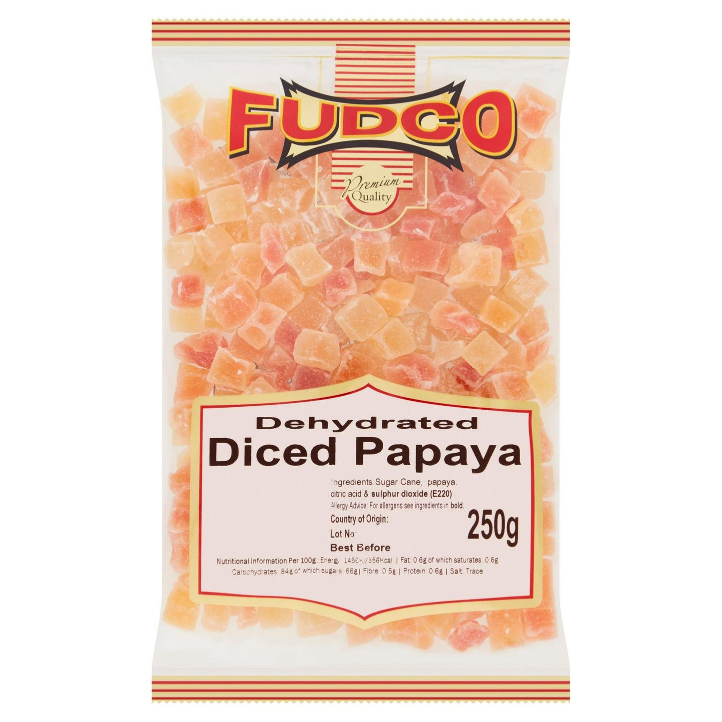 Fudco Dehydrated Diced Papaya 250g