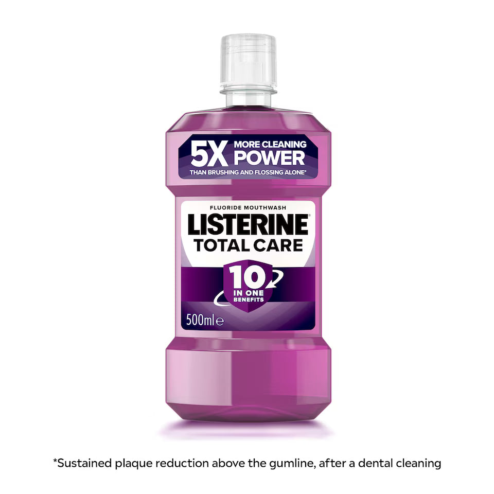 Listerine Total Care 10-in-1 Benefit Clean Mint Mouthwash 500ml