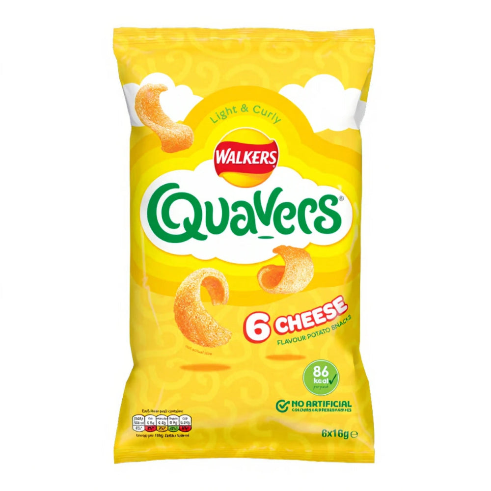 Walkers Quavers Cheese Multipack Crisps 6x16g
